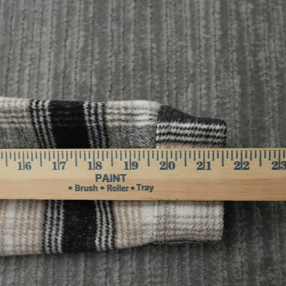 Alpine Design Jacket Men Plaid Flannel Wool 2 Pockets Long Sleeve Buttons XS‎